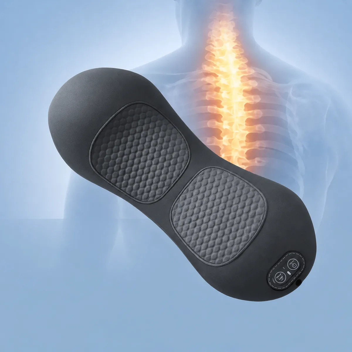 SpinePod en fonctionnement avec visualisation de la chaleur diffusée le long de la colonne lombaire